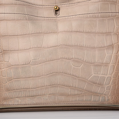 Saint Laurent Nubuck Croc Embossed Large Muse Two Beige 15 of 20