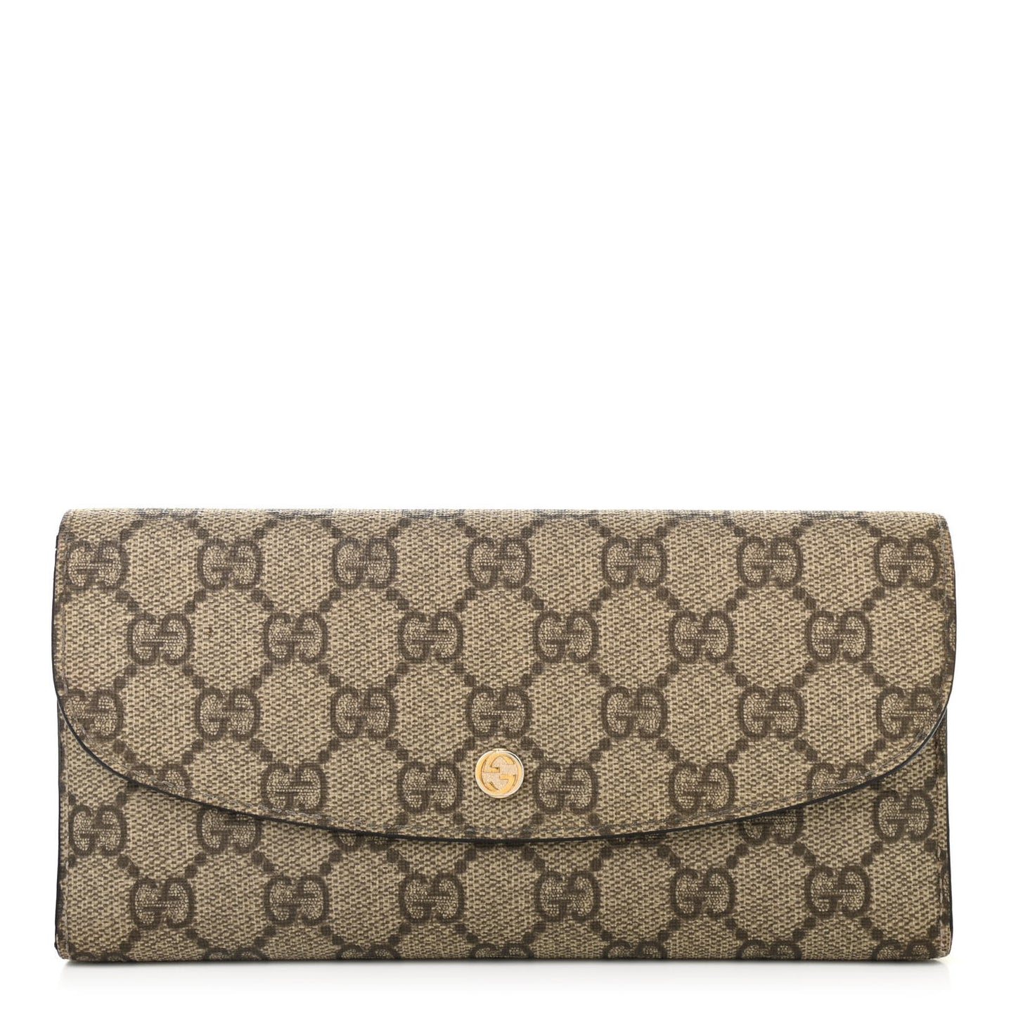 GG Supreme Monogram Interlocking Continental Flap Wallet Coral