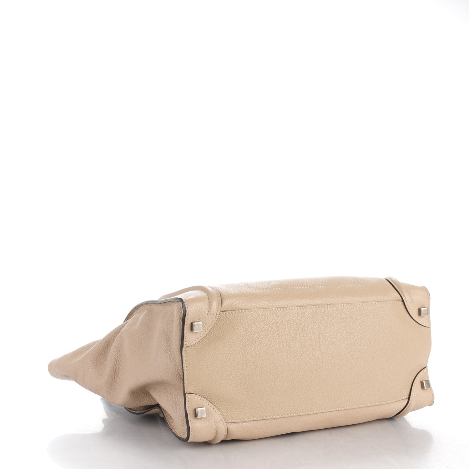 Celine Drummed Calfskin Shoulder Luggage Dune 4 of 10
