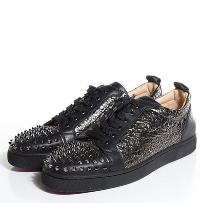Christian Louboutin Mens Calfskin Louis Spikes Flat Sneakers 43.5 Black 3 of 5