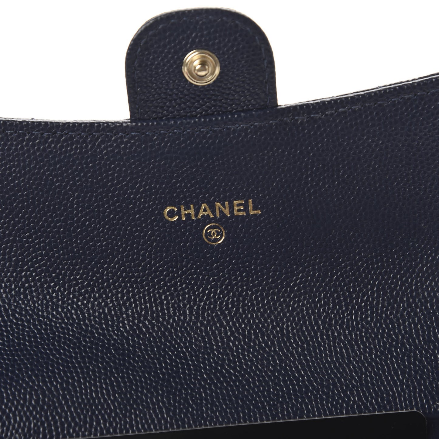 Caviar Quilted Medium Flap Wallet Blue