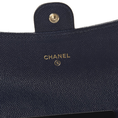 Chanel Caviar Quilted Medium Flap Wallet Blue 8 of 11