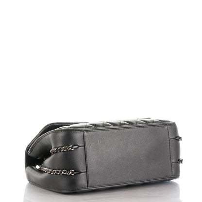 Chanel Calfskin Quilted Medium Frame In Chain Flap Black 4 of 7