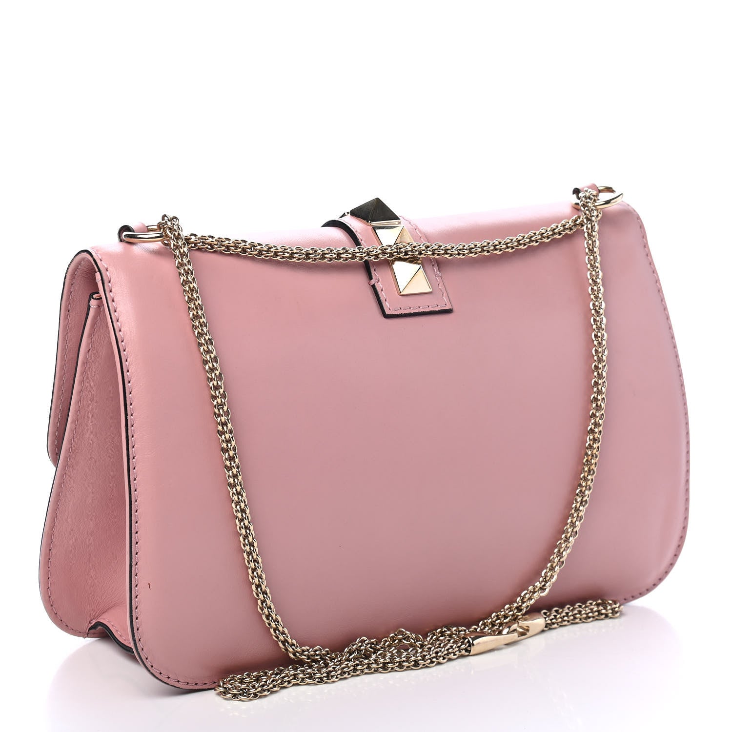 Valentino Garavani Vitello Large Glam Lock Rockstud Flap Pop Gardenia 3 of 10