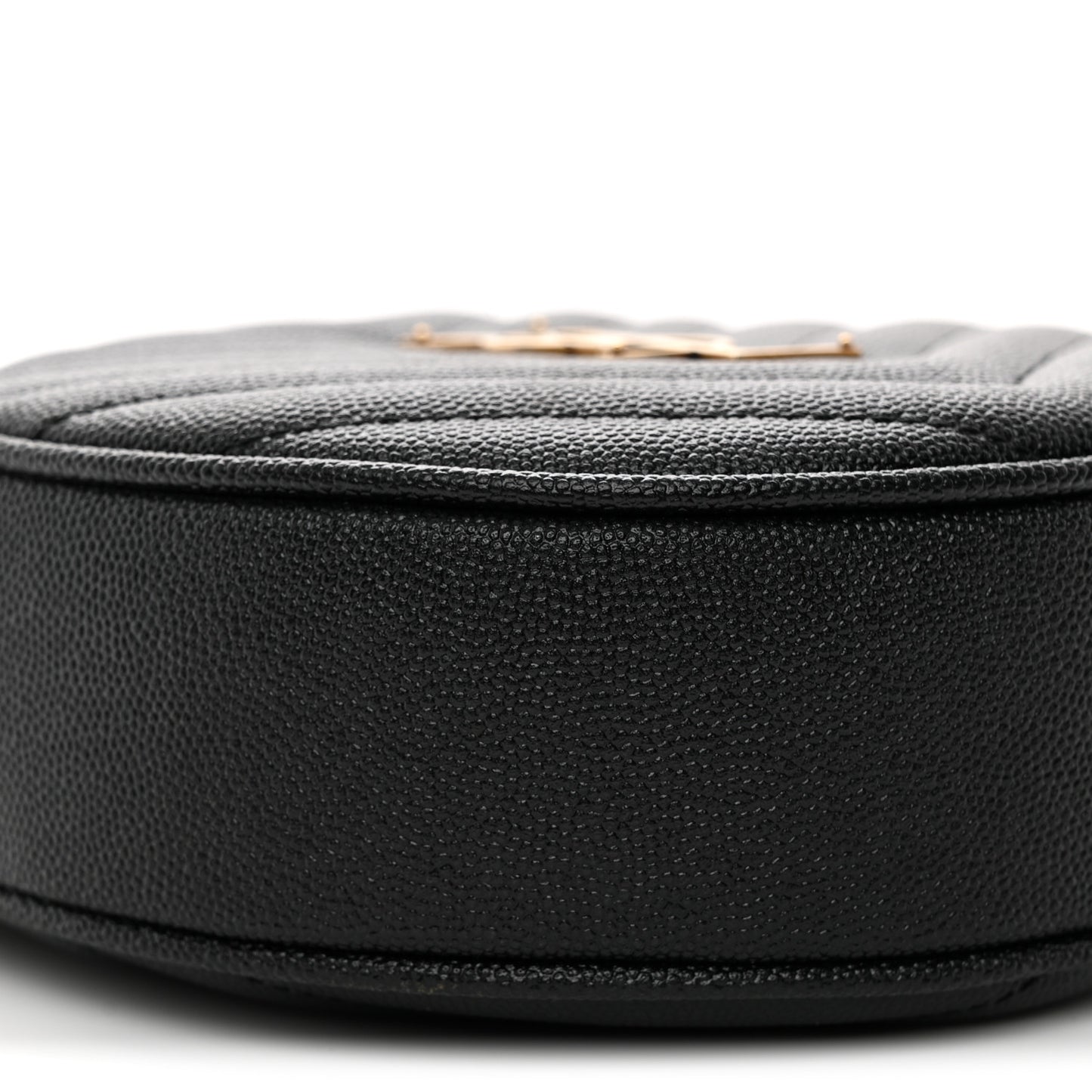 Grain De Poudre Matelasse Chevron Quilted Round Vinyle Camera Bag Black