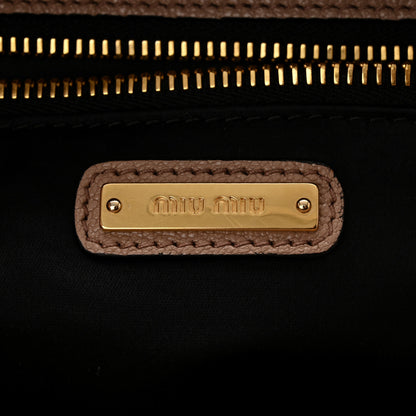 Miu Miu Goatskin Madras Zip Tote Cammeo 6 of 10
