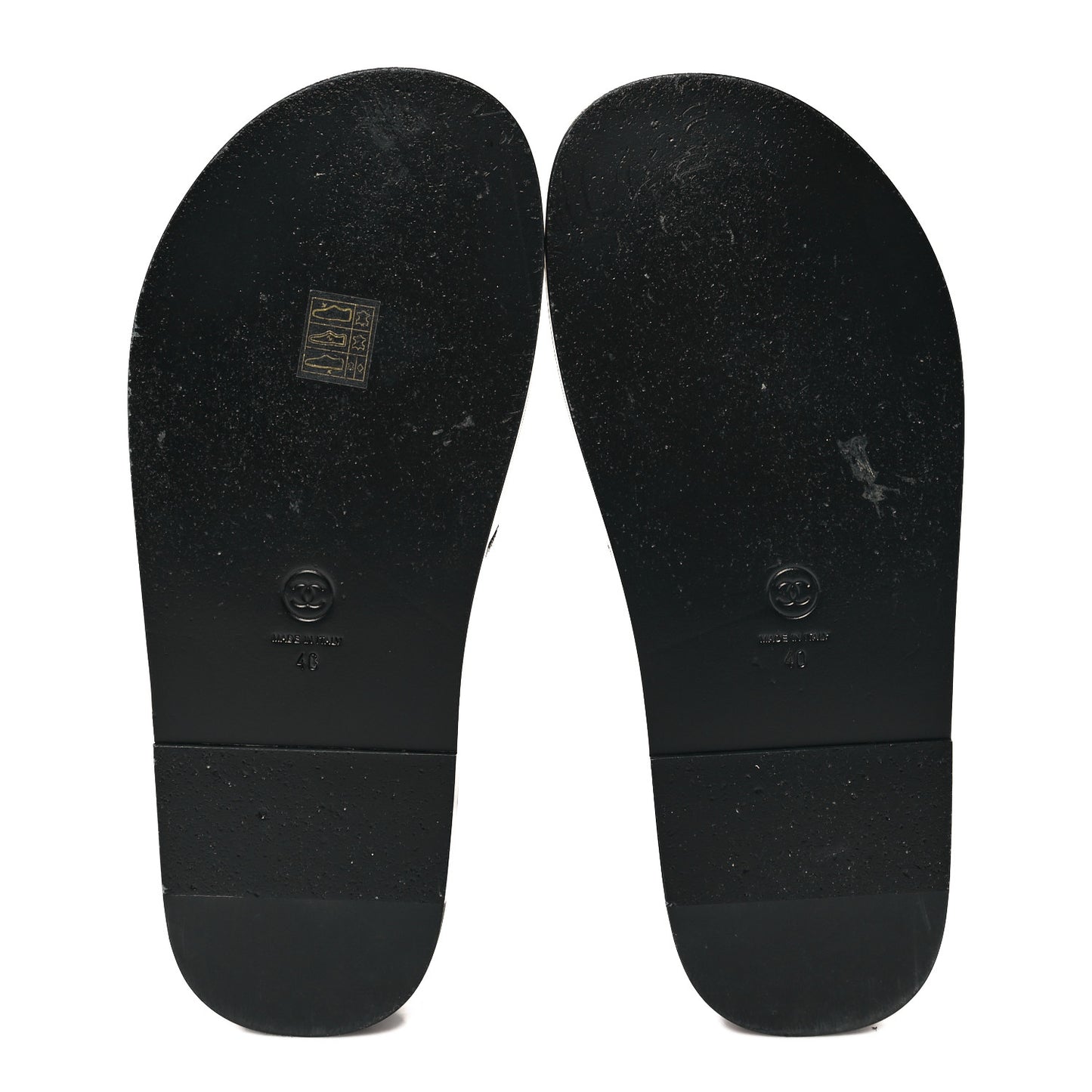 Lambskin Cha-Nel Mule Sandals 40 Black Multicolor