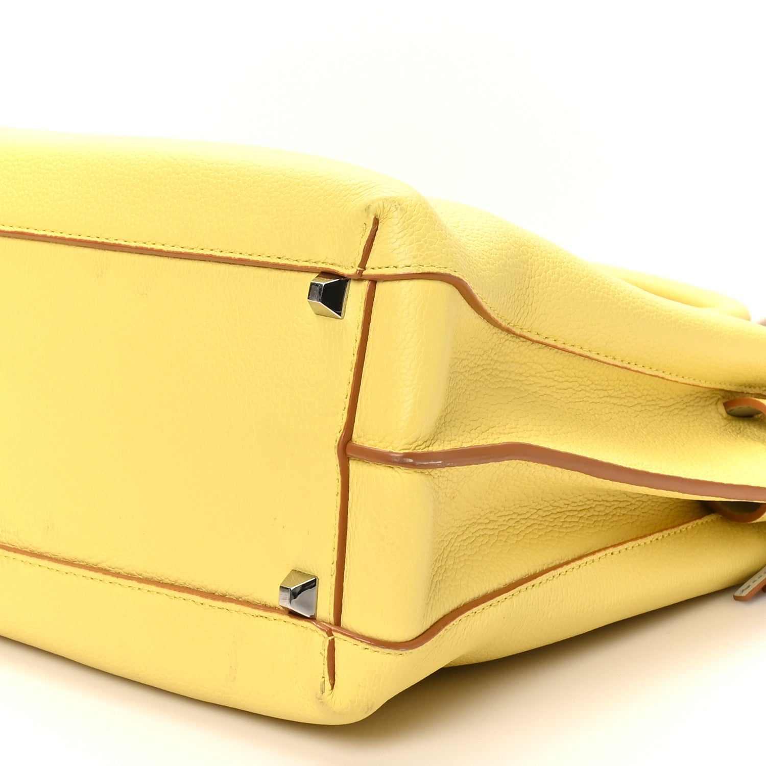MCM Grained Calfskin Medium Milla Tote Custard Yellow 9 of 9
