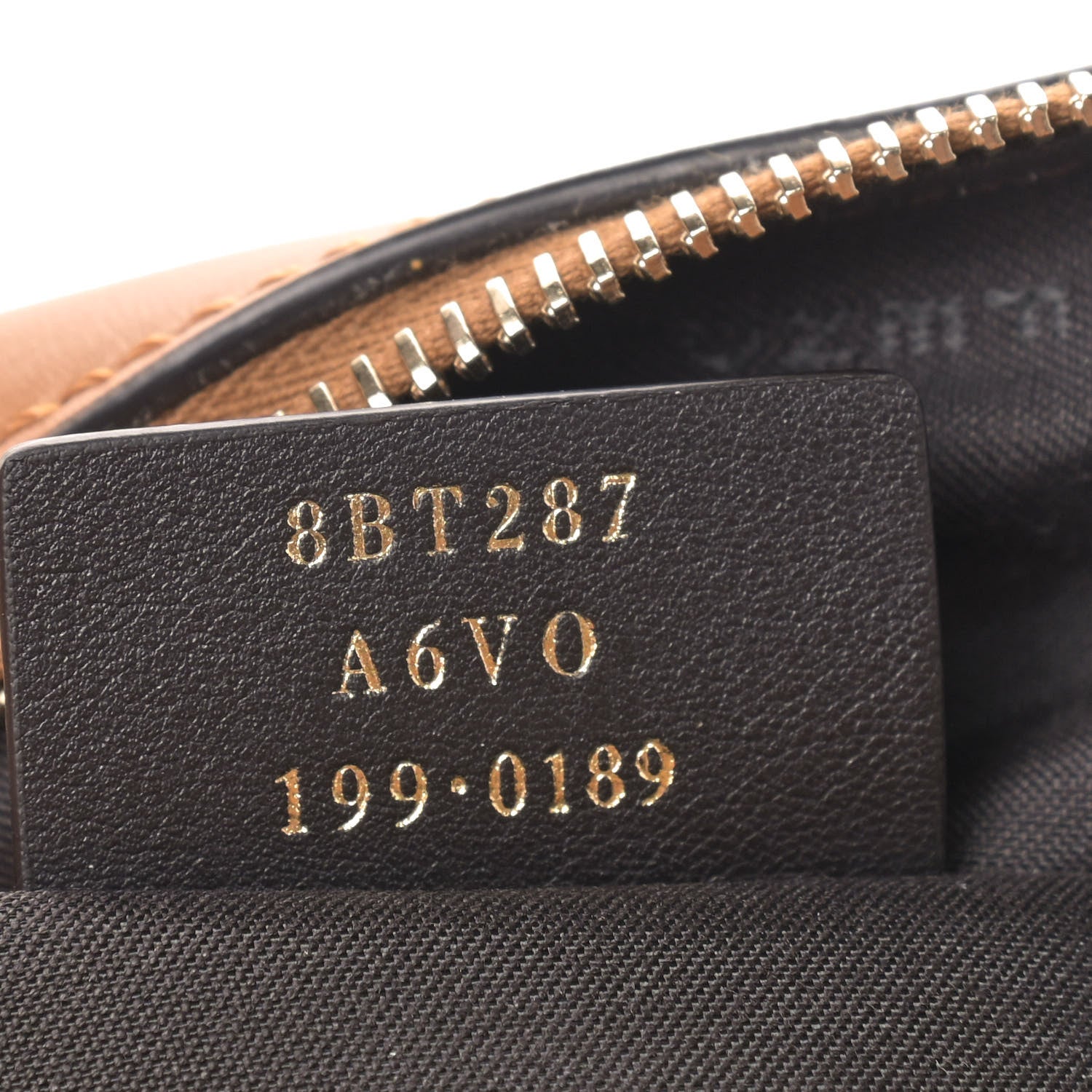 Fendi Glazed Fabric Vitello Century FF 1974 Stamp Patch Camera Case Mogano Panna Caramello 7 of 9