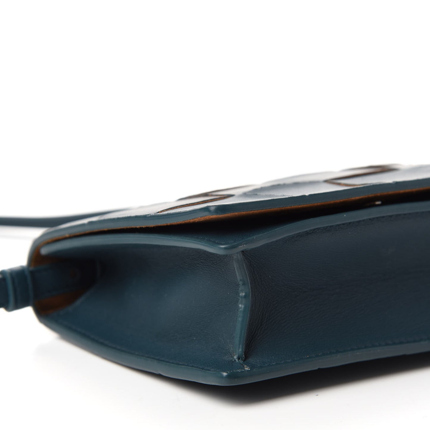 Lambskin Maxi Intrecciato Mini Cassette Crossbody Bag Petrol Blue