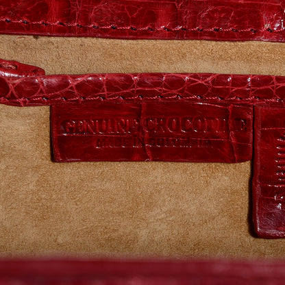 Nancy Gonzalez Crocodile Clutch Dark Red 7 of 8