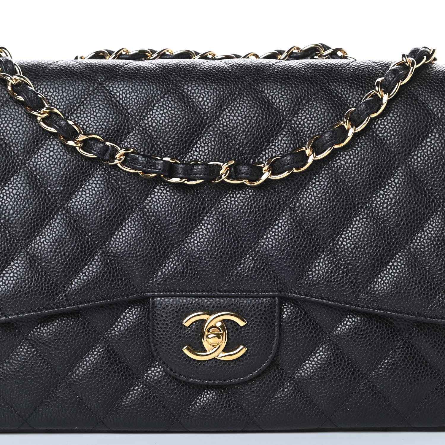 Chanel Caviar Quilted Jumbo Single Flap Black 8 of 13