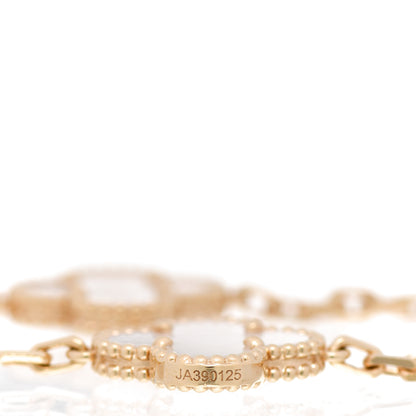 Van Cleef & Arpels 18K Yellow Gold Mother of Pearl 5 Motifs Vintage Alhambra Bracelet 4 of 6
