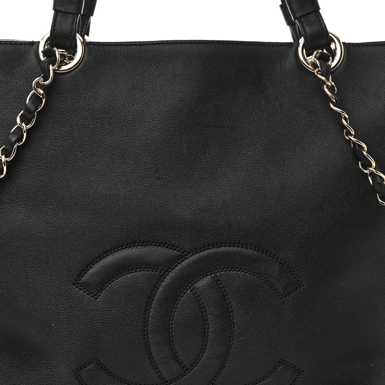 Chanel Calfskin CC Zipped Shopping Tote Black 8 of 10