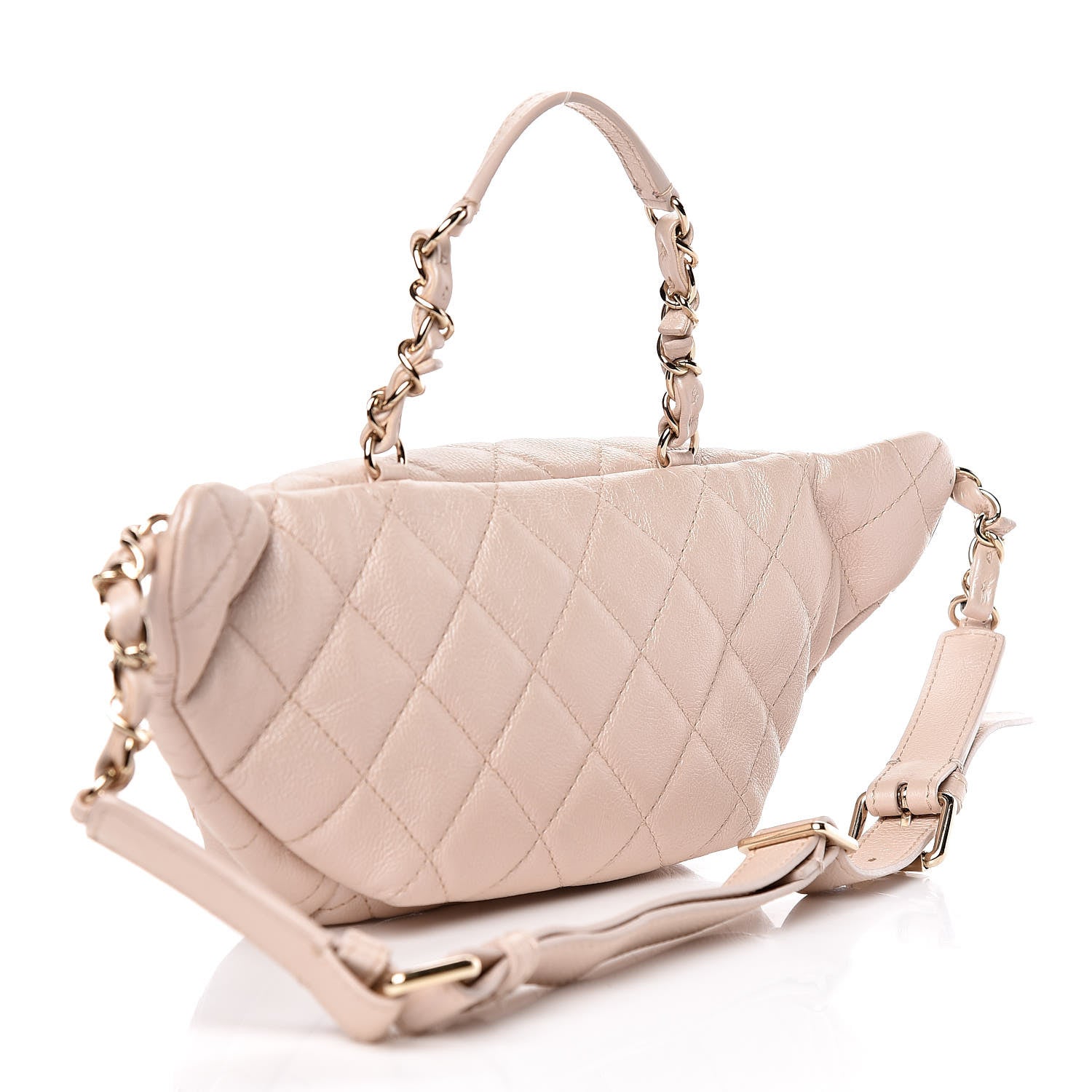 Chanel Iridescent Calfskin Quilted All About Waist Belt Bag Beige 3 of 10