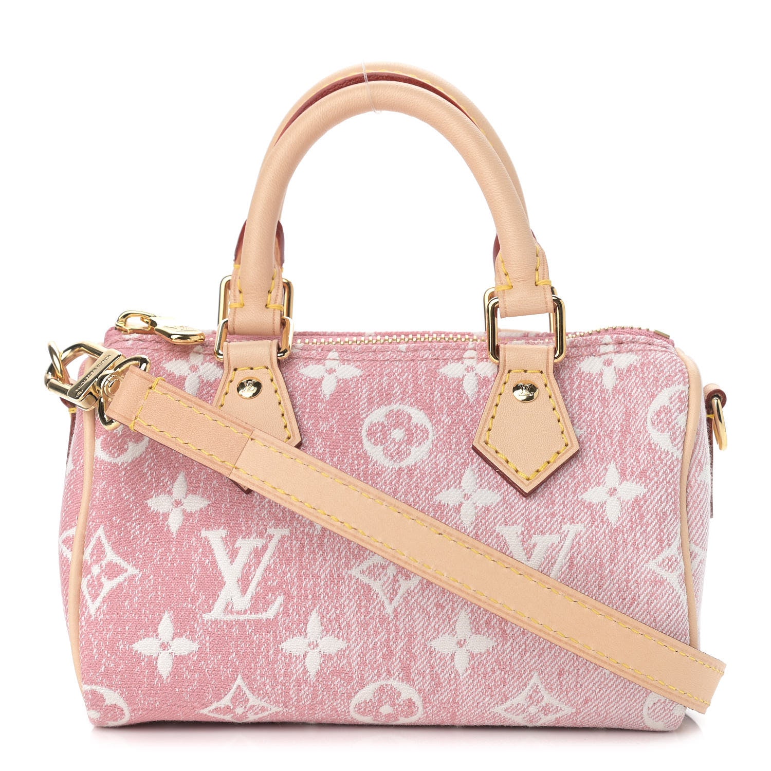 Louis Vuitton Monogram Jacquard Denim Nano Speedy Bandouliere Pink 1 of 10