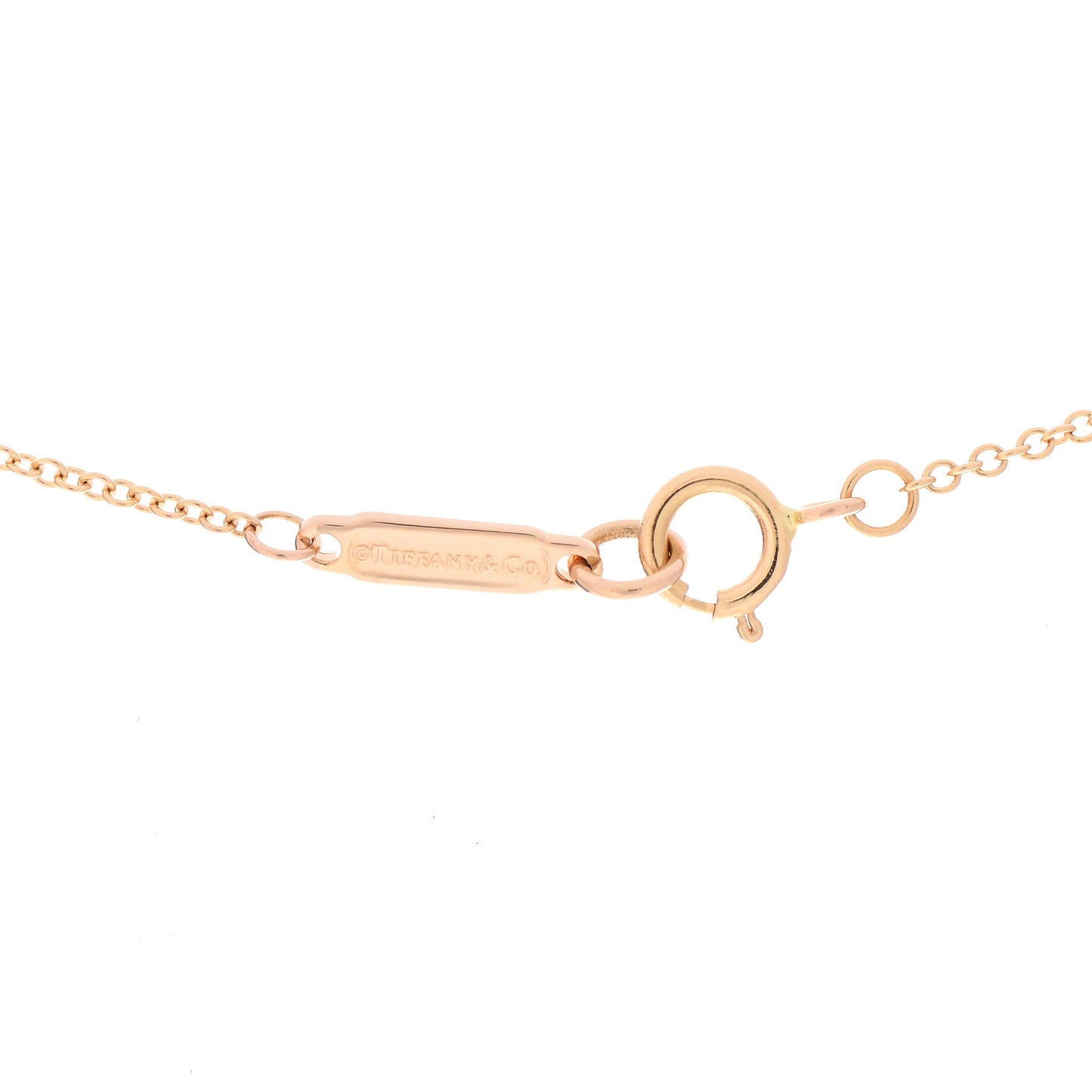 18K Rose Gold Diamond Fleur de Lis Key Bar Pendant Necklace