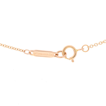 Tiffany 18K Rose Gold Diamond Fleur de Lis Key Bar Pendant Necklace 5 of 5