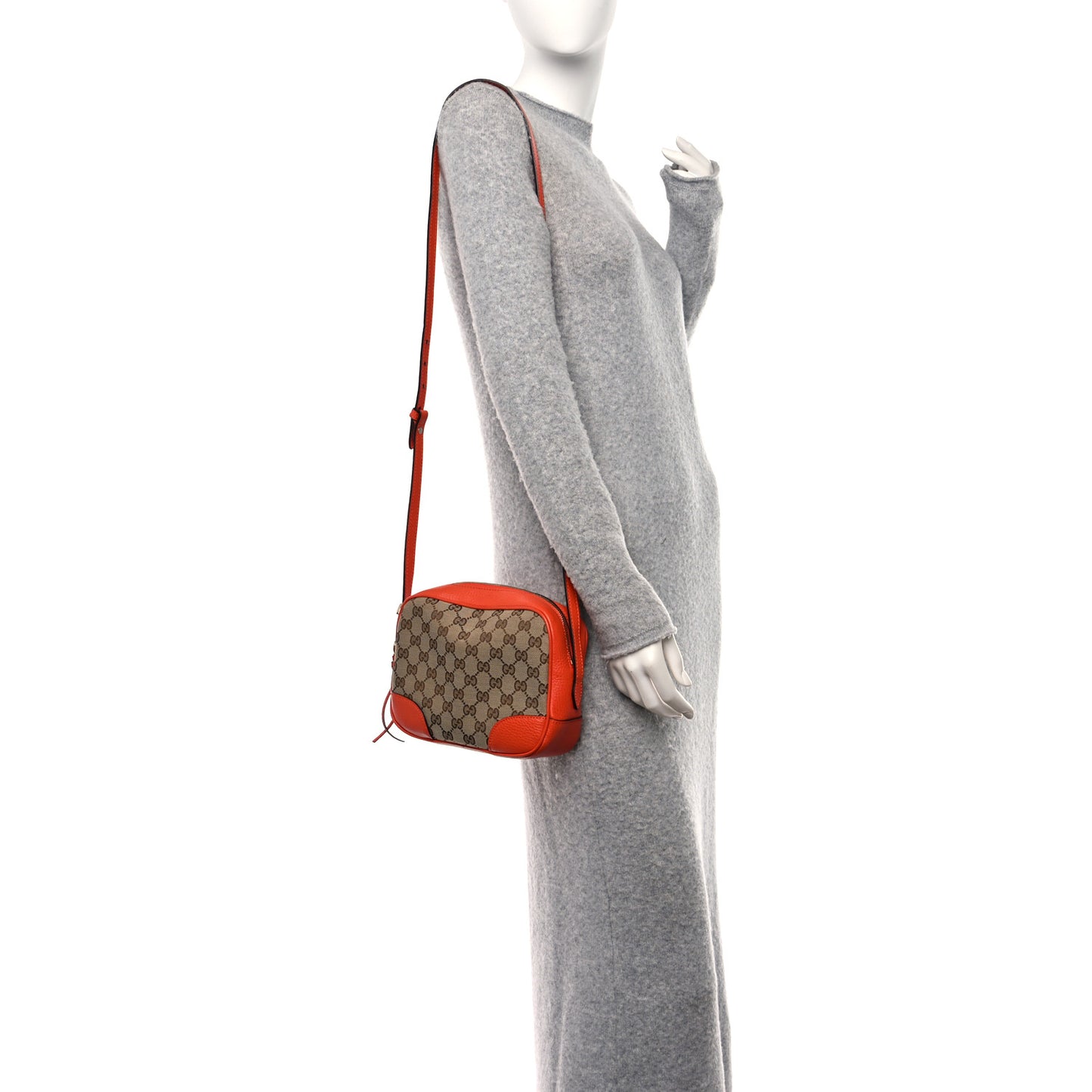 Monogram Dollar Calfskin Mini Bree Messenger Bag Beige Ebony Sun Orange