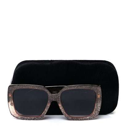 Gucci Acetate Glitter Optyl Square Sunglasses GG3837/F/S Brown Pink 8 of 8
