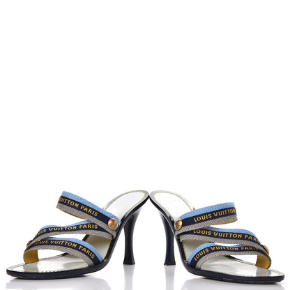 Louis Vuitton Canvas Logo Sandals 40 Blue 6 of 13