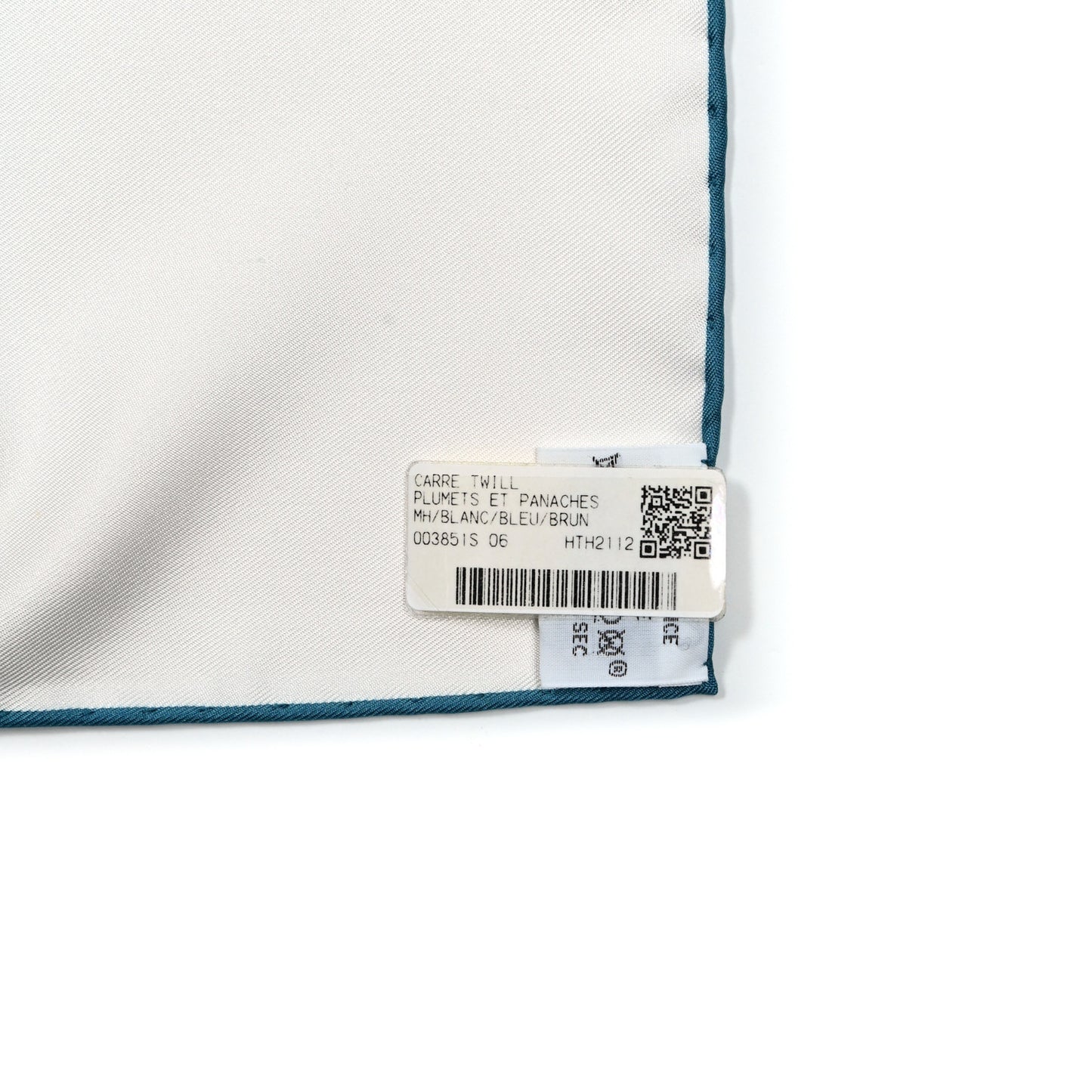 Silk Plumets Et Panaches Scarf 90 White Bleu Brun