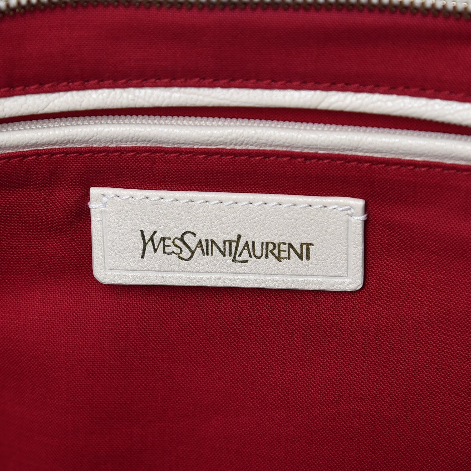 Saint Laurent Linen Sheepskin Large Cabas ChYc Tote Red 8 of 16