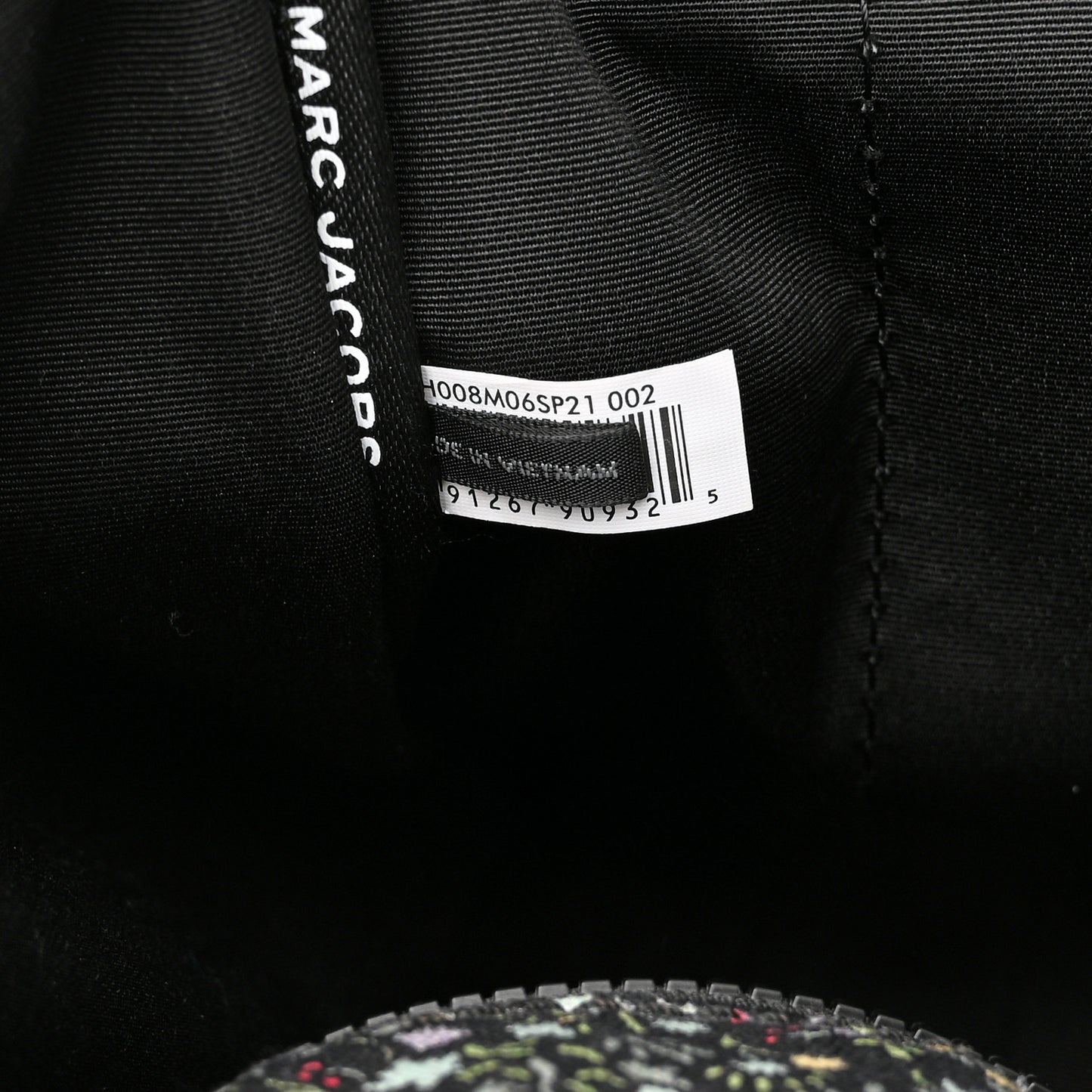 Cotton Canvas Floral Print Medium The Traveler Tote Bag Black