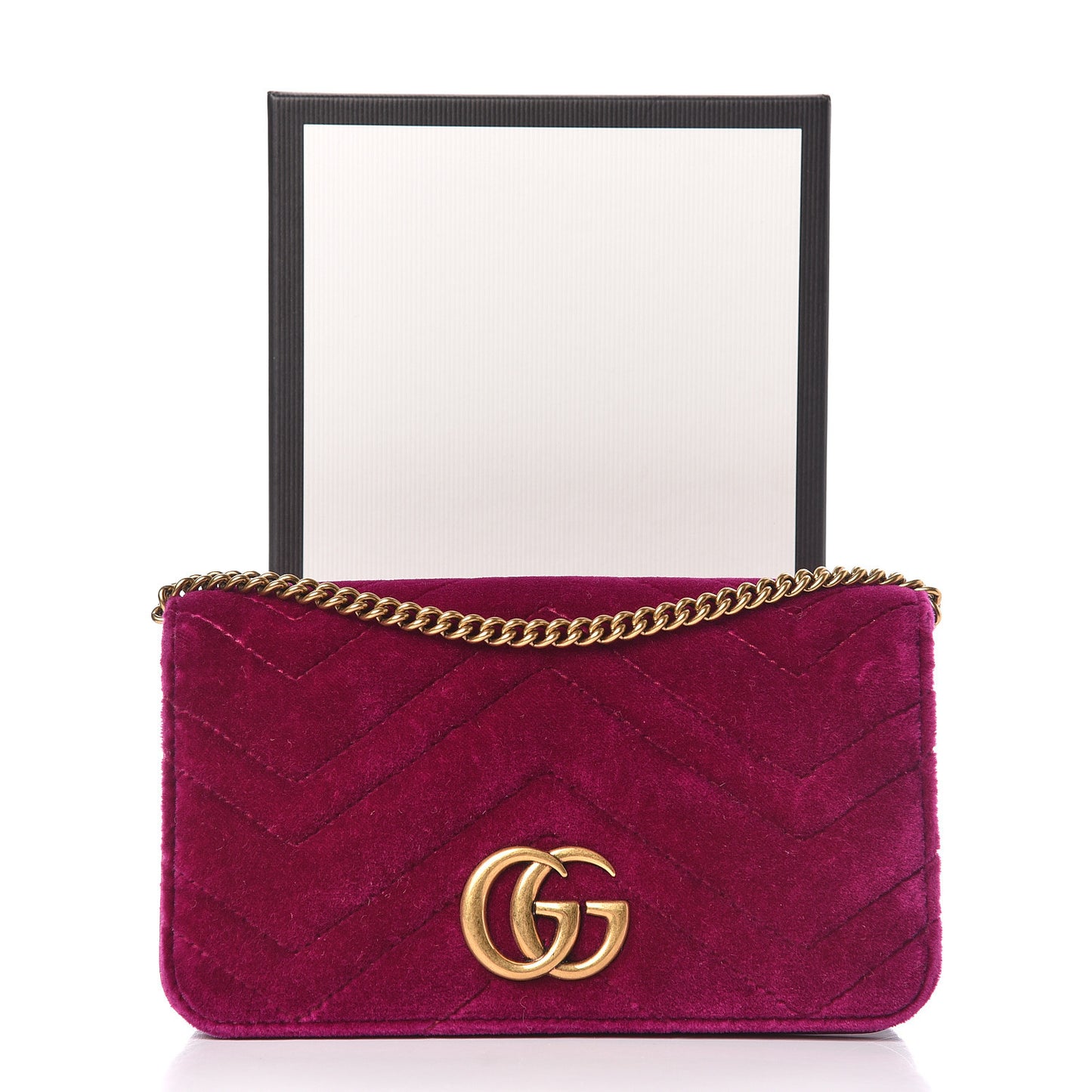 Velvet Matelasse GG Marmont Mini Bag Fuchsia Violet Cyclamen