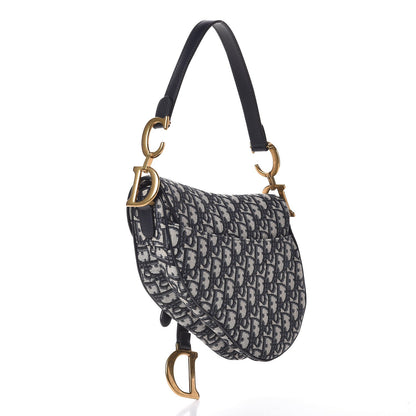 Christian Dior Oblique Saddle Bag Blue 3 of 7