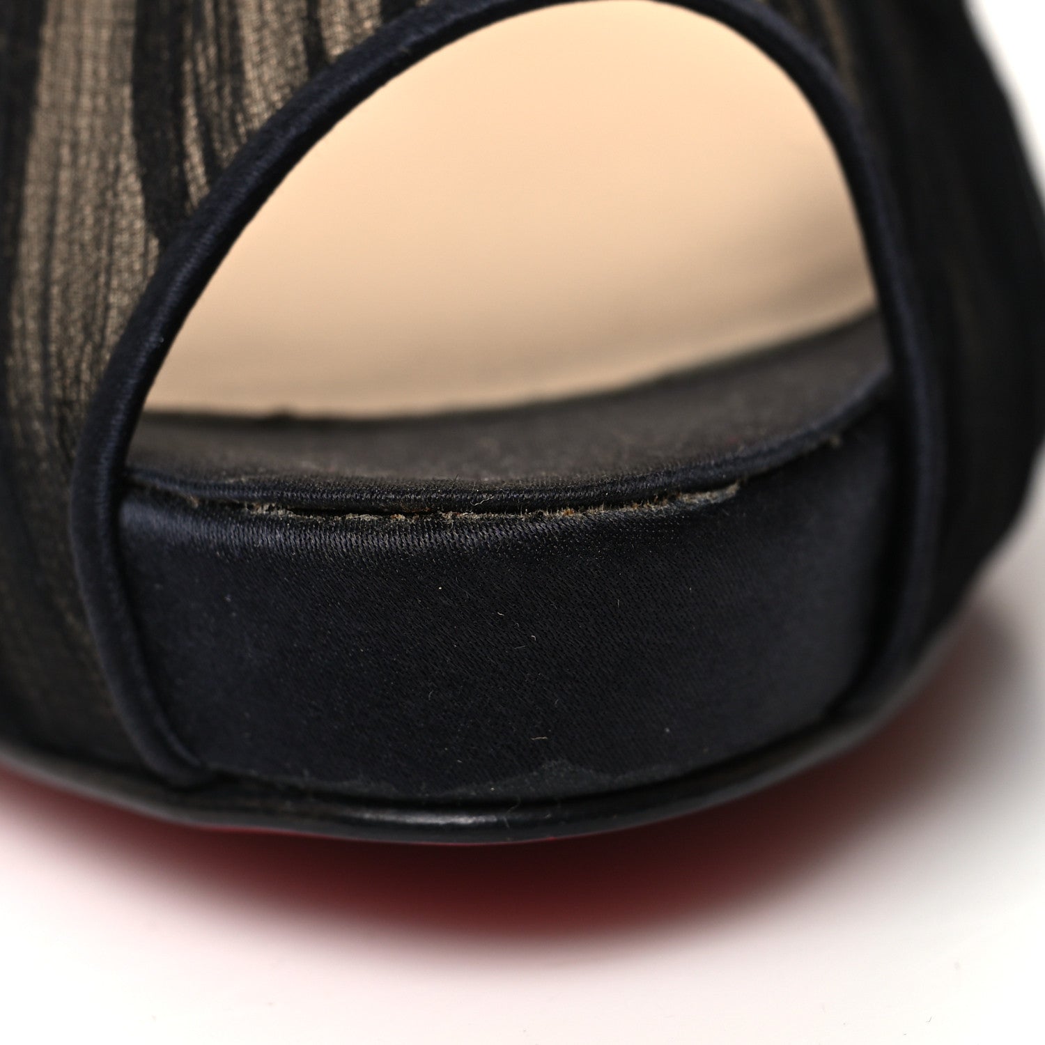 Christian Louboutin Crepe Satin Chiffon Parisienne Plato 85 Pumps 38 Black 9 of 10