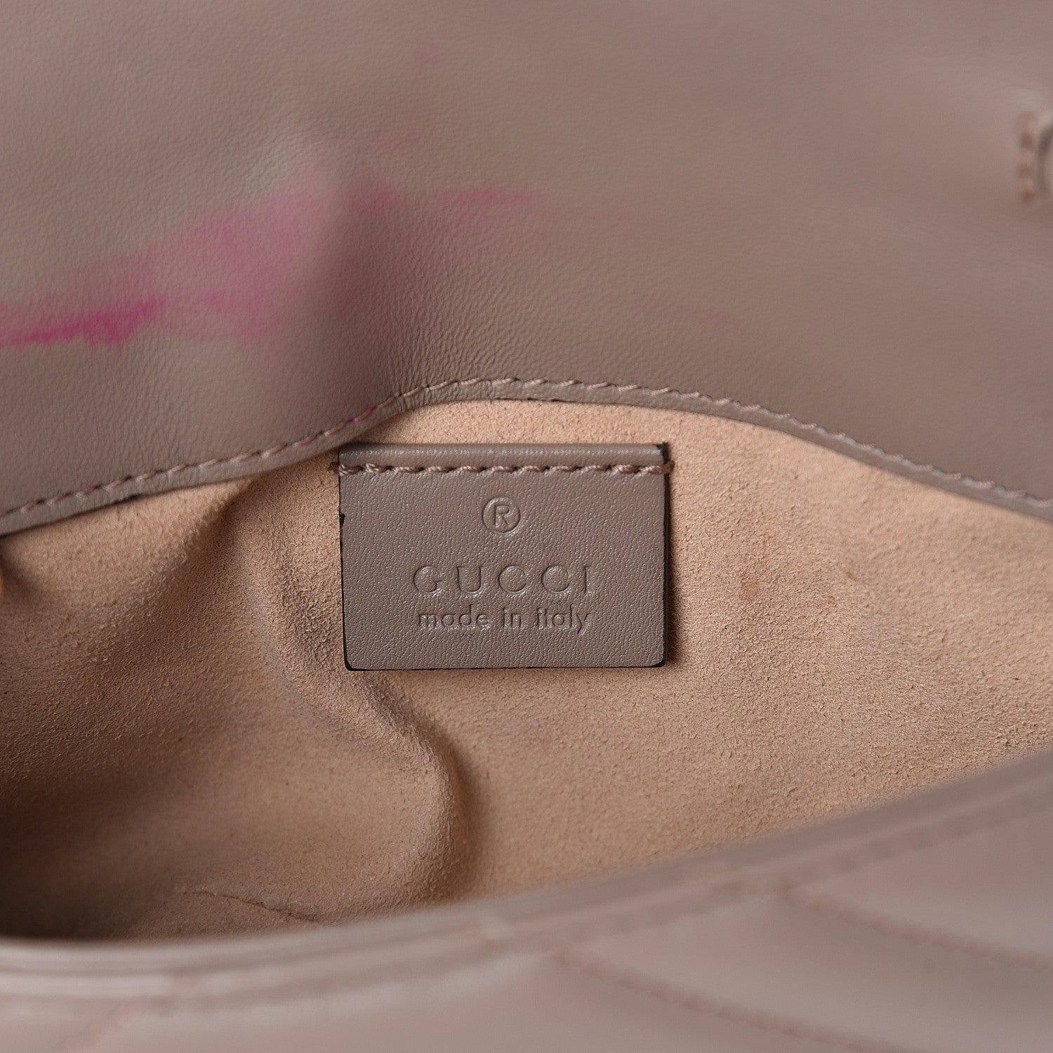 Gucci Calfskin Matelasse Super Mini GG Marmont Shoulder Bag Porcelain Rose 5 of 8