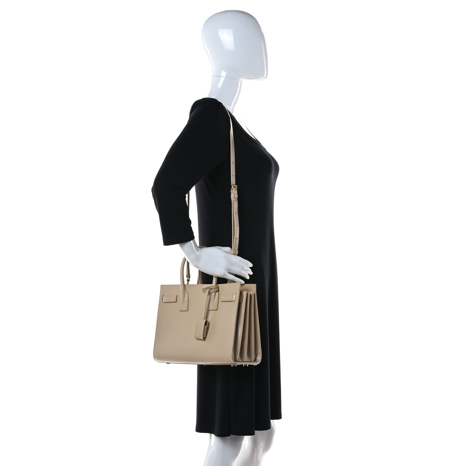 Saint Laurent Calfskin Baby Sac de Jour Dark Beige 2 of 9