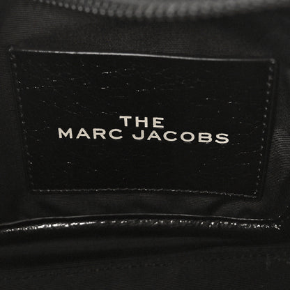 Marc Jacobs Shiny Calfskin Faux Shearling Mini The Traveler Tote Bag Black 6 of 9