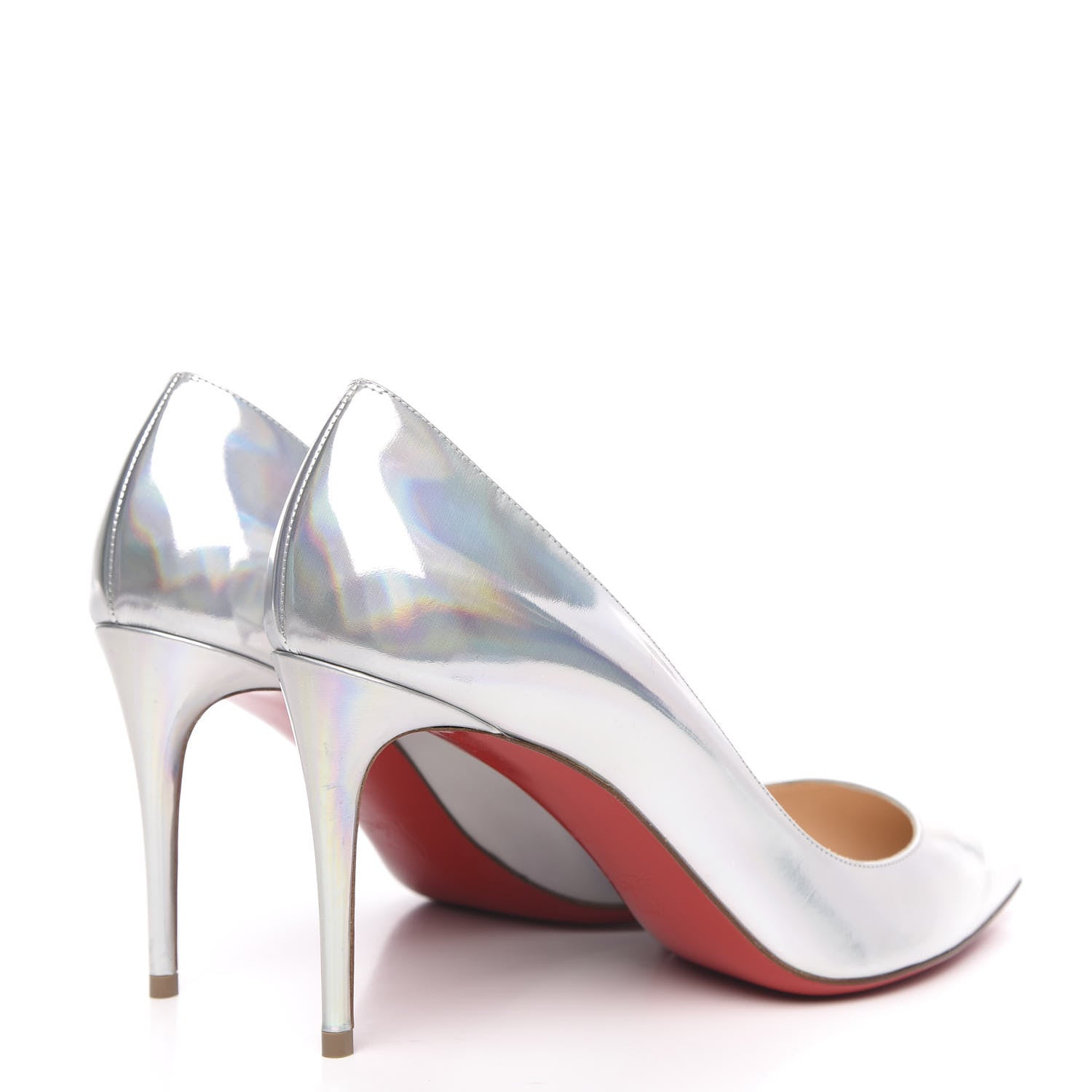 Christian Louboutin Specchio Laser Pigalle Follies 85 Pumps 41 Silver 4 of 10