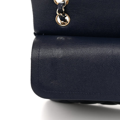 Chanel Caviar Quilted Medium Double Flap Navy 12 of 15