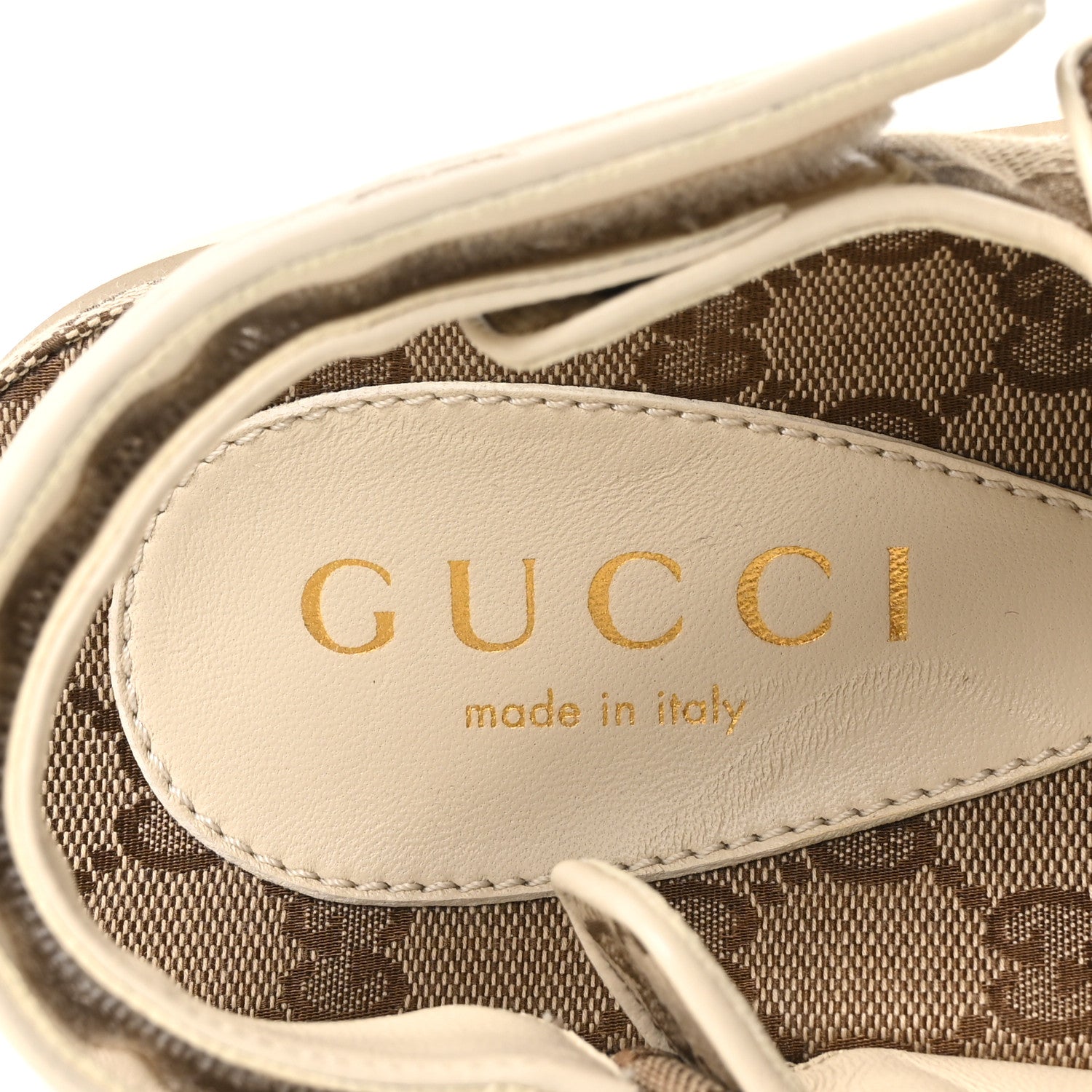 Gucci Monogram Kid Scamosciato Double G Womens Dad Sandals 37 Beige Ebony New Acero 8 of 10