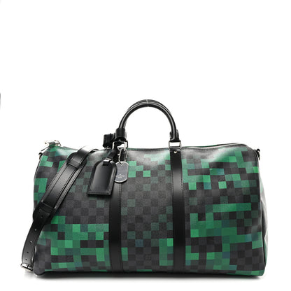 Louis Vuitton Damier Graphite Pixel Keepall Bandouliere 50 Vert 1 of 9