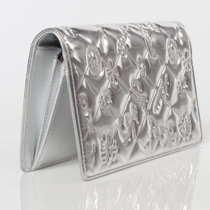 Chanel Patent Calfskin Lucky Symbols Yen Wallet Silver 5 of 8