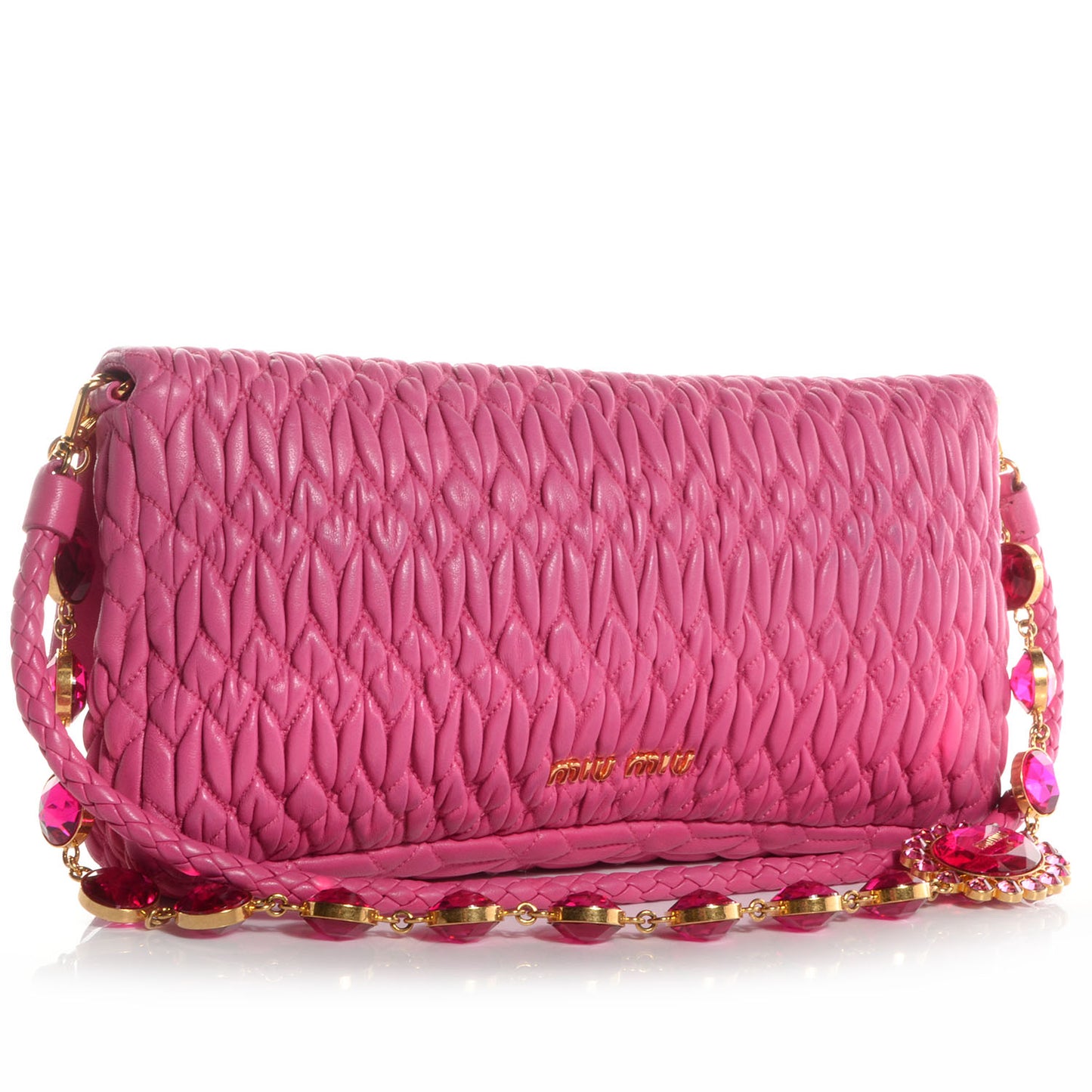 Nappa Matelasse Crystal Clutch