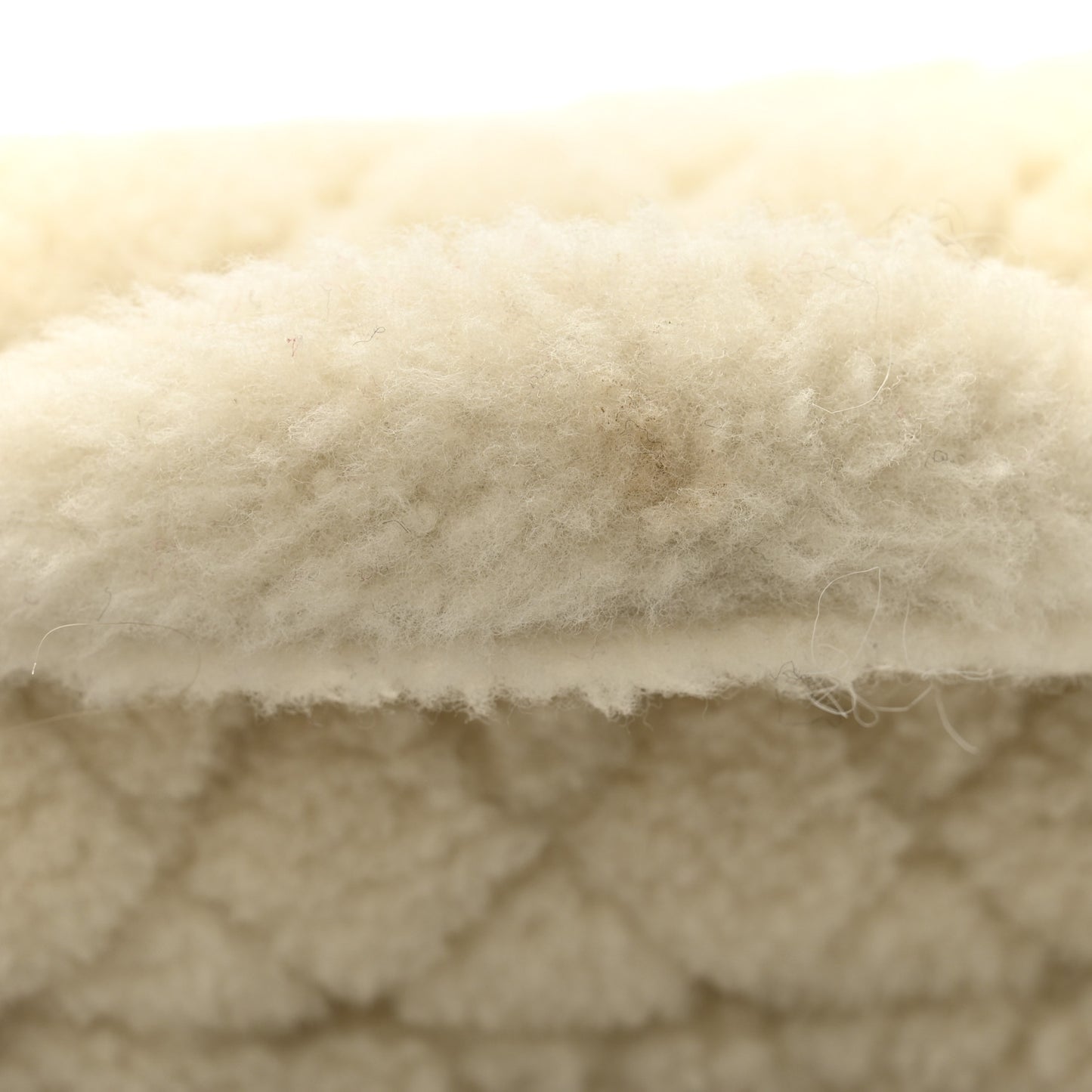 Shearling Quilted Mini Top Handle Rectangular Flap Ecru