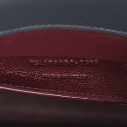 Saint Laurent Grain de Poudre Medium Classic Monogram Cassandra Top Handle Dark Smog 8 of 11