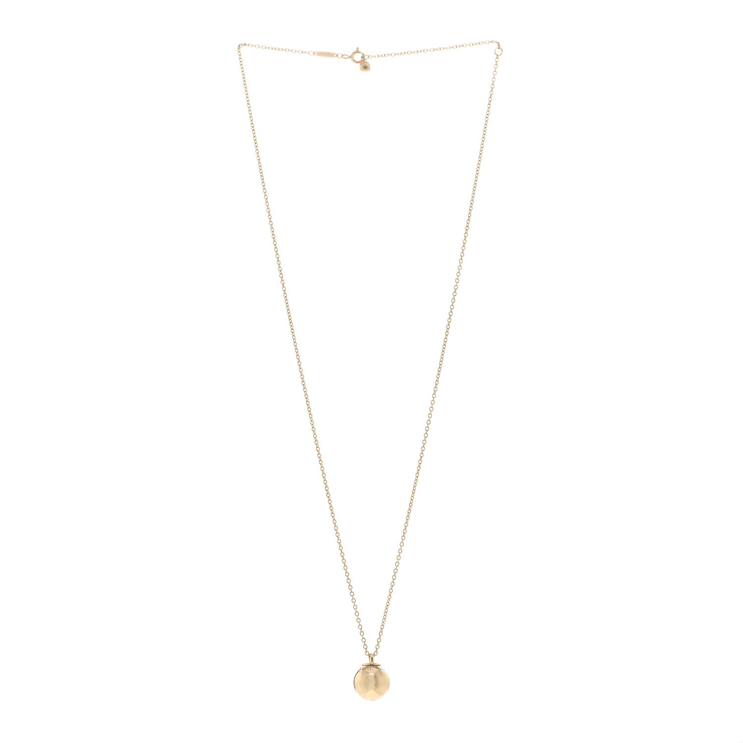 Tiffany 18K Yellow Gold 12.75mm HardWear Ball Pendant Necklace 3 of 4