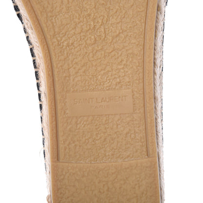 Saint Laurent Lambskin Monogram Espadrilles 37.5 Black 10 of 10
