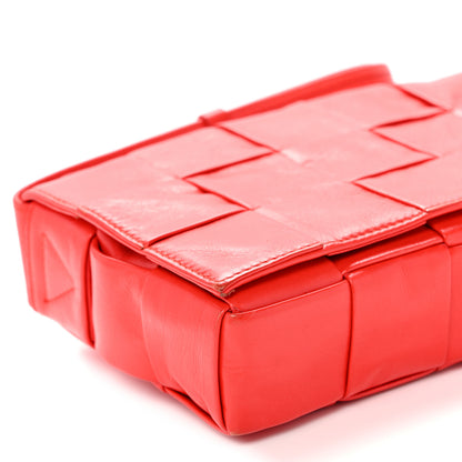 Bottega Veneta Paper Calfskin Intrecciato Stretch Cassette Bright Red 9 of 10
