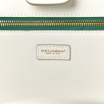 Dolce & Gabbana Woven Canvas Floral Print Small Escape Tote White Multicolor 6 of 10
