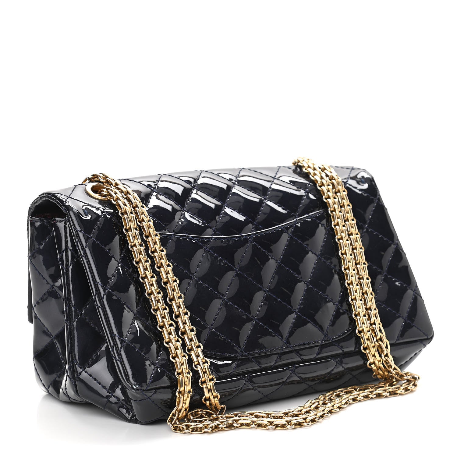 Chanel Patent Quilted Accordion Reissue 2.55 Flap Navy 3 of 11