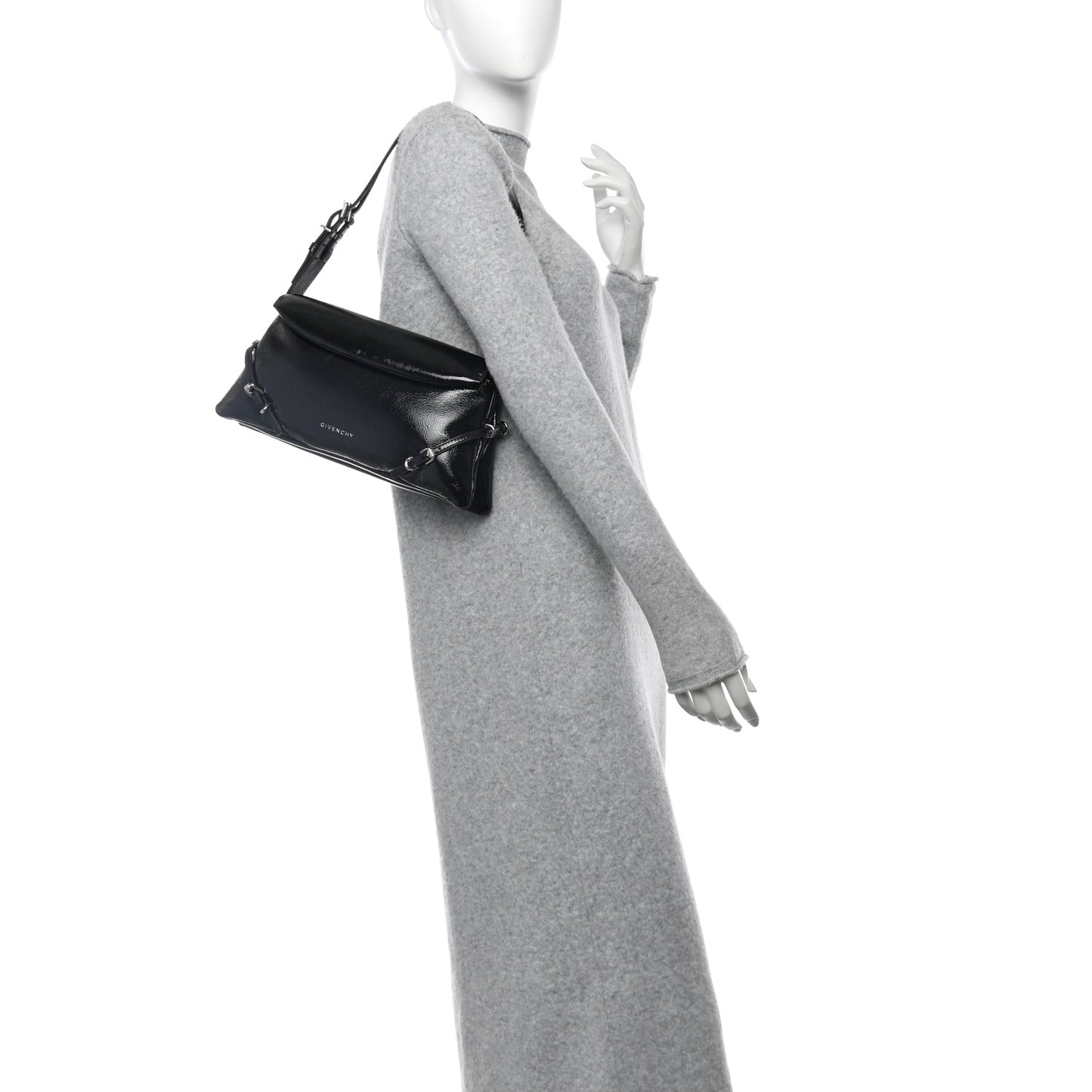 Patent Calfskin Small P'tit Voyou Bag Black
