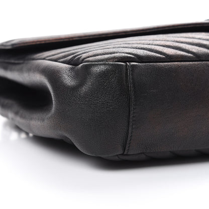 Saint Laurent Sheepskin Matelasse Chevron Monogram Large College Satchel Black 9 of 12