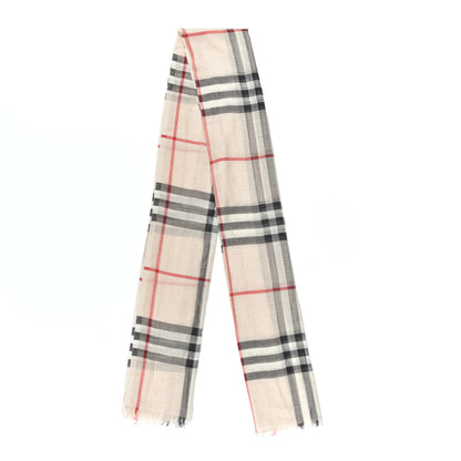Burberry Wool Silk Gauze Giant Check Scarf Stone 3 of 4